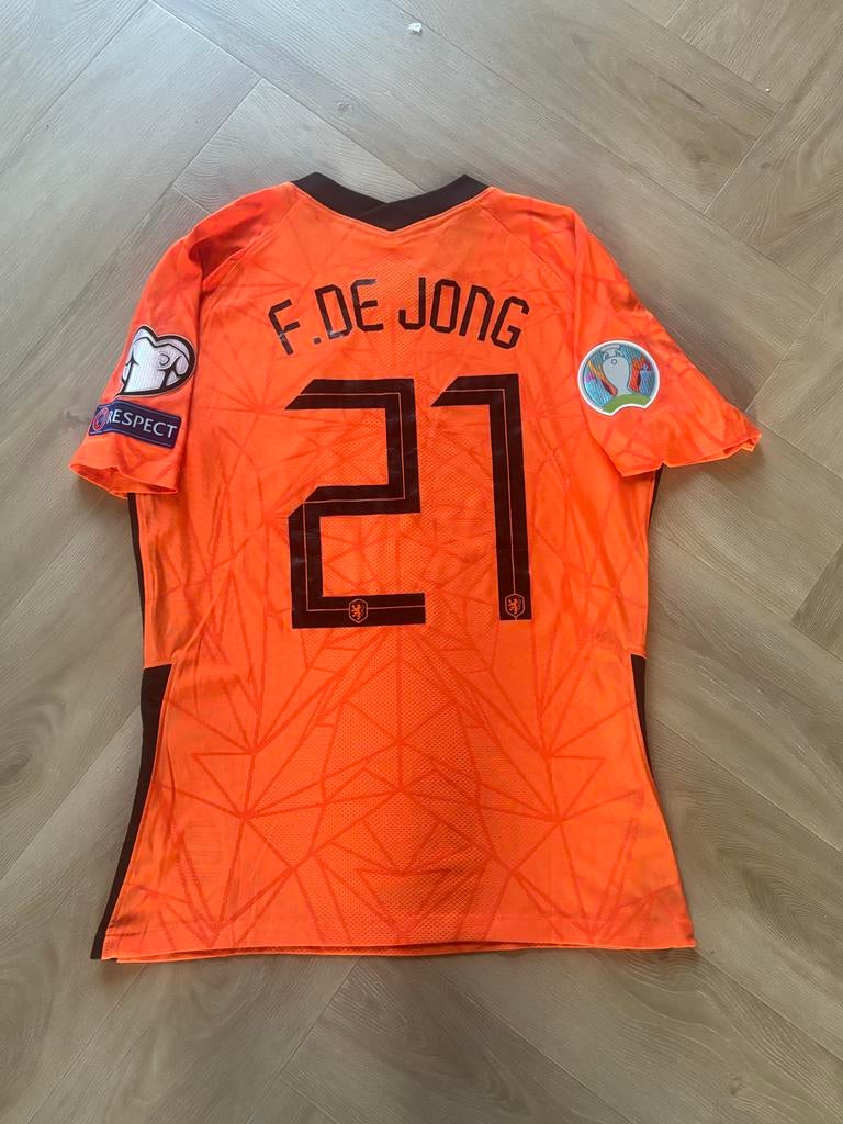 Player Version Nederland EK 2021 F. De Jong - Maat L - Nieuw, Kleding | Heren, Maat 52/54 (L), Nieuw, Oranje, Ophalen of Verzenden