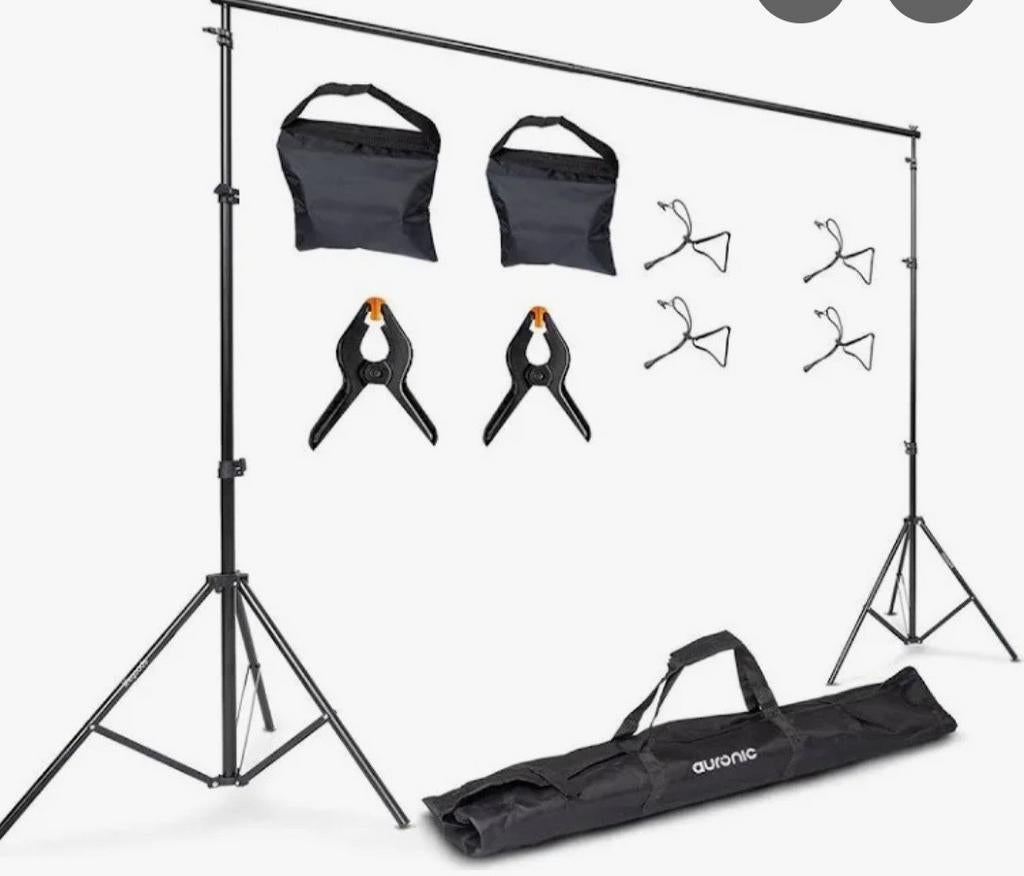 Nieuw Auronic Fotoscherm 180x200 cm - Achtergrond Statiefset, Onbekend, Nieuw, Auronic, Ophalen of Verzenden