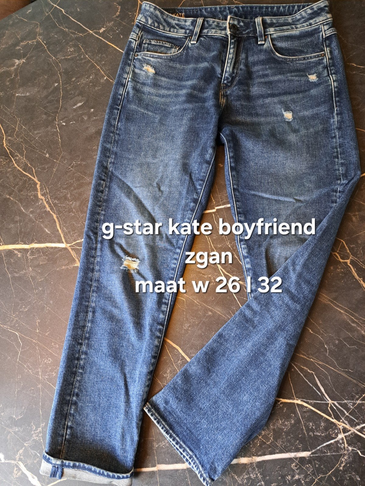 G-Star Kate Boyfriend Jeans W26 L32 - ZGAN, Blauw, Ophalen of Verzenden, Zo goed als nieuw, W27 (confectie 34) of kleiner