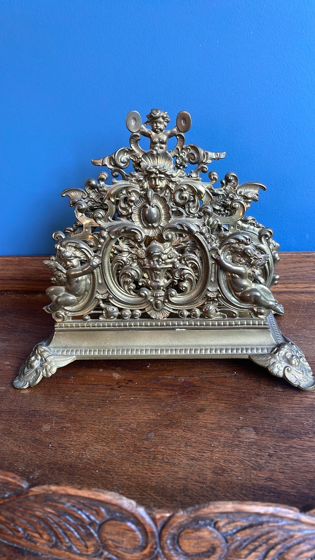 Antieke koperen brievenhouder, Ophalen of Verzenden