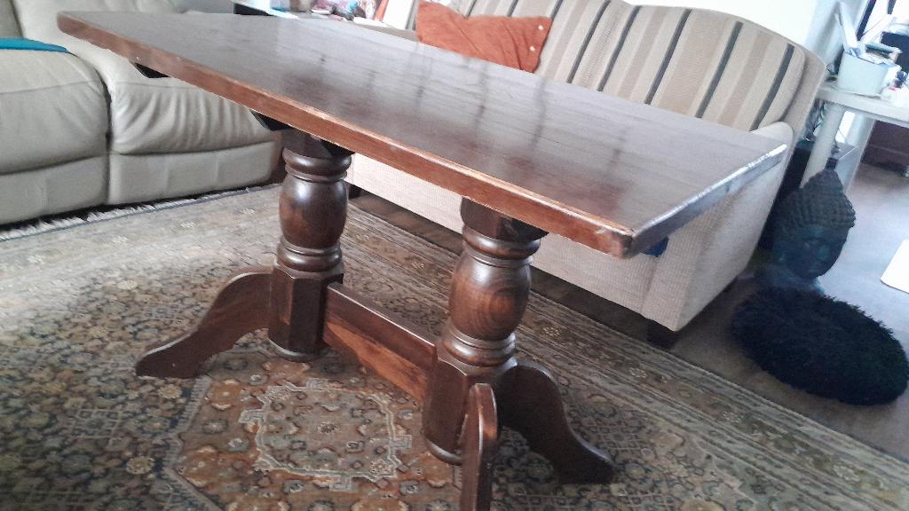 VINTAGE CAFE / BAR TAFEL, Huis en Inrichting, Tafels | Eettafels, Ophalen, 100 tot 150 cm, Eikenhout, 50 tot 100 cm