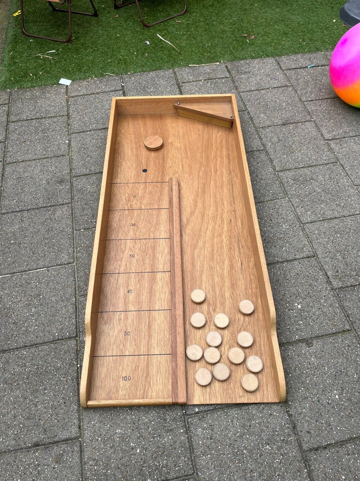 Te koop Sjoelbak hoek. Oud hollandse spelletjes springkussen, Ophalen, Zo goed als nieuw, Overige