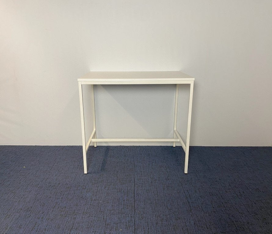Hoge vergadertafel, wit blad, wit frame, 120 x 80 cm., Ophalen, Gebruikt