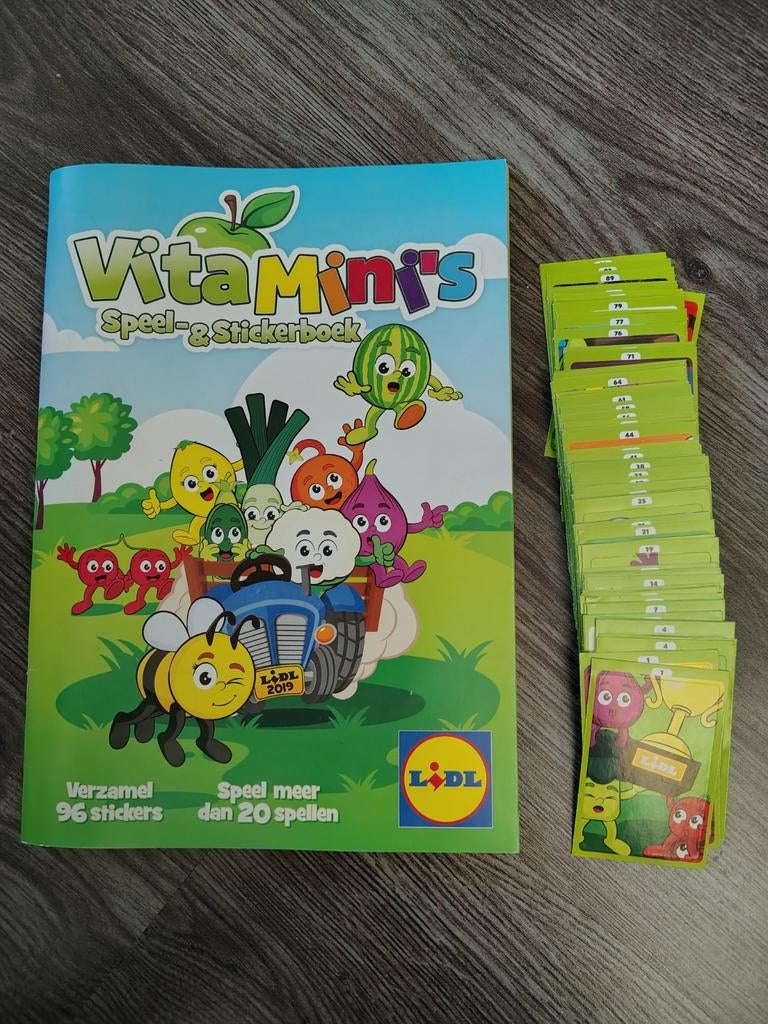 Lidl VitaMini's Speel- & Stickerboek met stickers, Ophalen, Zo goed als nieuw, Stickers en Plaatjes