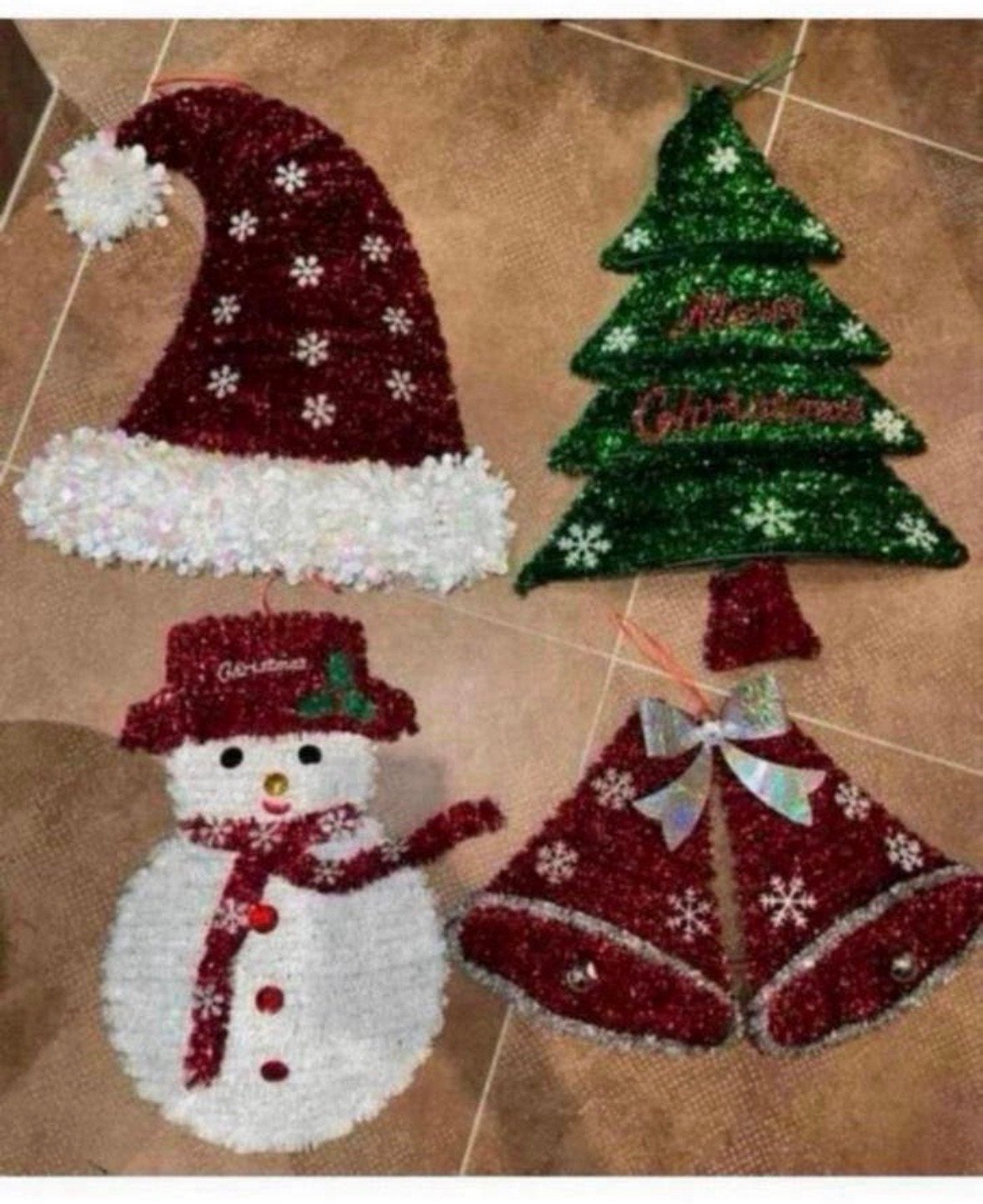 Decoratie kerstboom sneeuwpop kerstmuts kerstbel, Ophalen of Verzenden