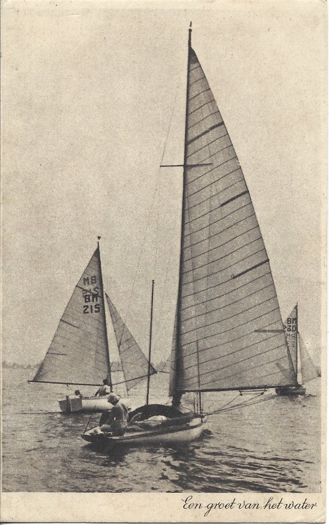 Serie Watersport - uit 1946 - Zeilboot - BM 215, Ophalen of Verzenden, 1940 tot 1960, Gelopen, Overige thema's