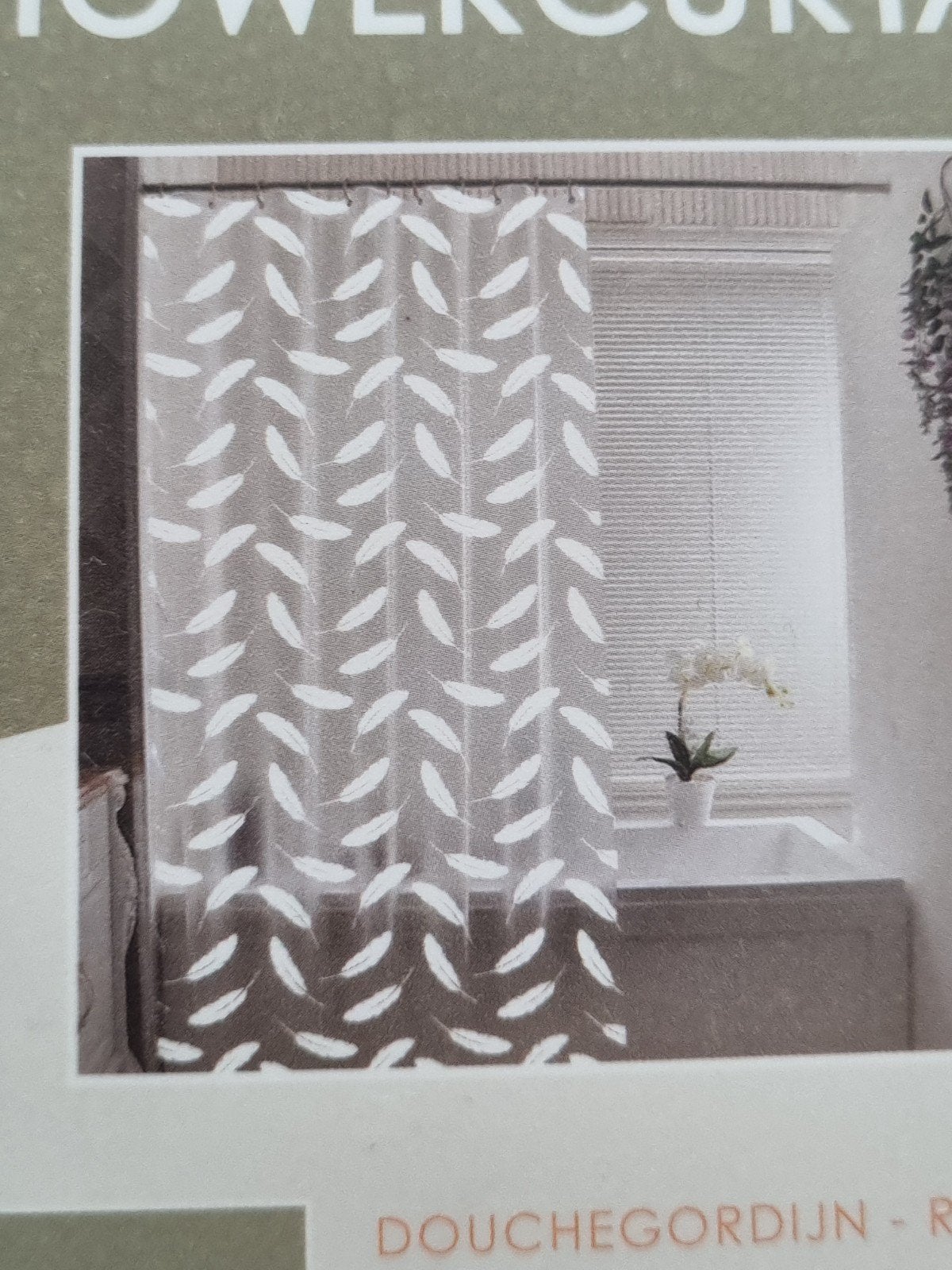 Nieuw Douchegordijn - veren 80x200 cm, Ophalen of Verzenden, Nieuw, Wit, Douche-accessoire