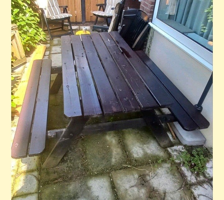Picknicktafel 150x70, Ophalen, Gebruikt, Rechthoekig, Hout