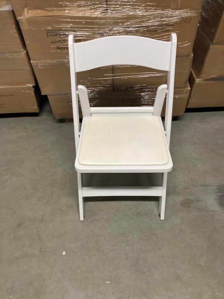 360x Witte Klapstoelen / Weddingchairs, Ophalen, Kunststof, Gebruikt, Wit