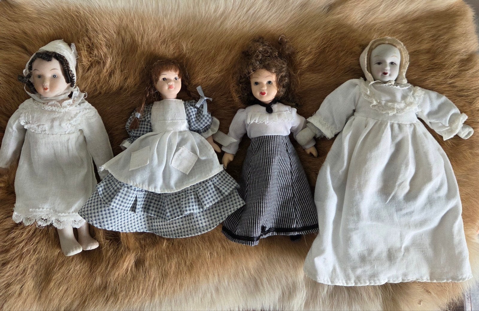 4 Vintage poppen, Verzamelen, Poppen, Ophalen of Verzenden, Gebruikt, Pop