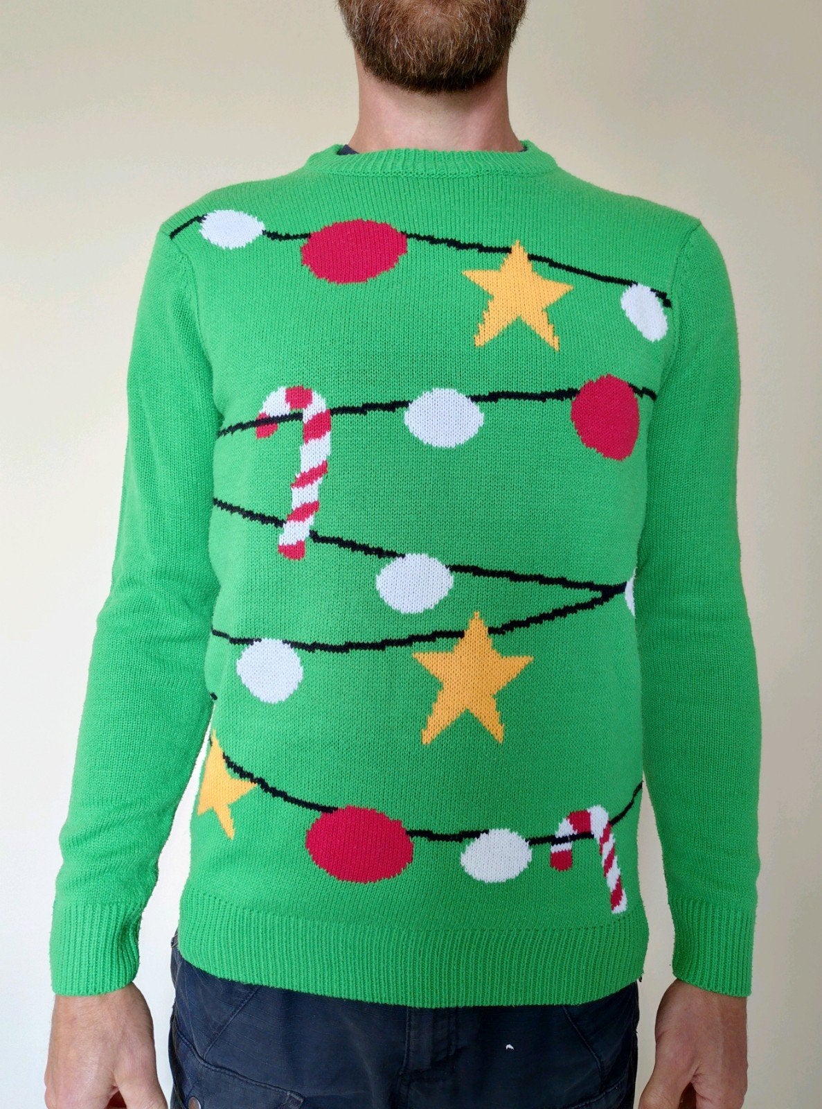 Trui kerstmis boomdecoratie maat M, Ophalen of Verzenden, Zo goed als nieuw, Maat 48/50 (M), Groen