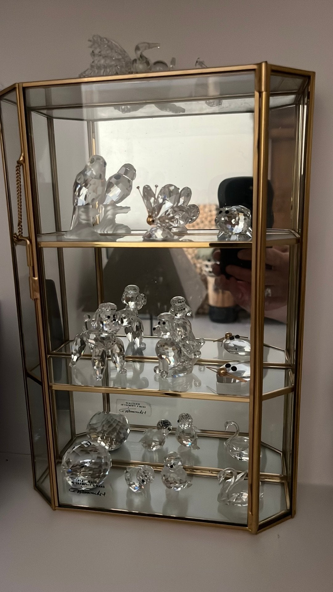 Swarovski beeldensetje in vitrinekastje, Verzamelen, Swarovski, Ophalen, Zo goed als nieuw