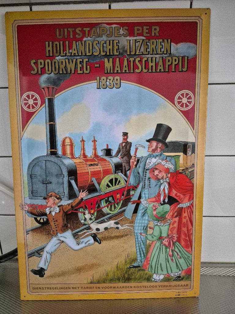 groot, blikken bord (Gereserveerd), Ophalen of Verzenden, Nieuw, Metaal, Wandbord of Wandpaneel