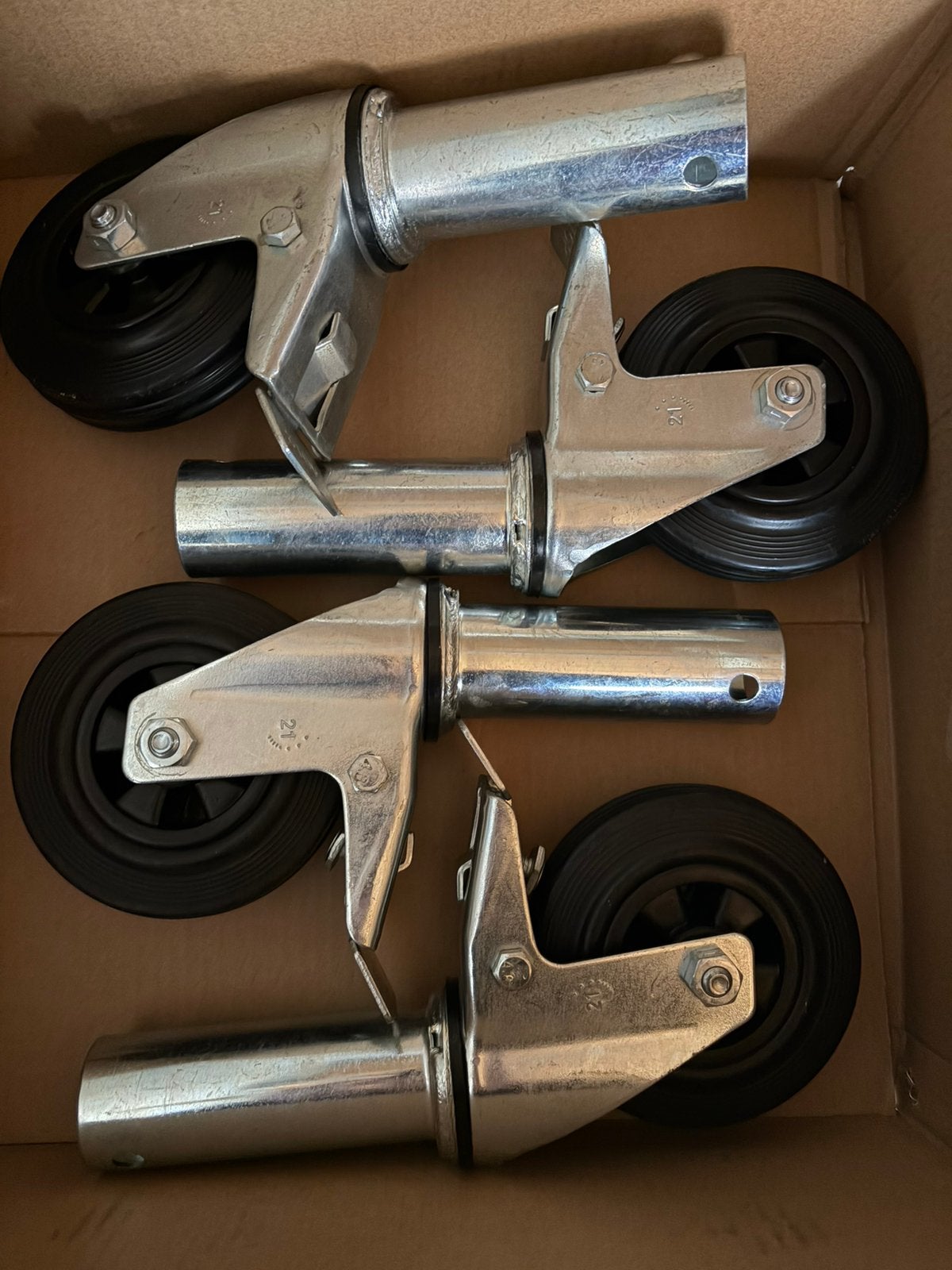 4 stuks kamersteiger wielen 125 mm - Nieuw, Doe-het-zelf en Verbouw, Ophalen of Verzenden, Nieuw, Rolsteiger of Kamersteiger