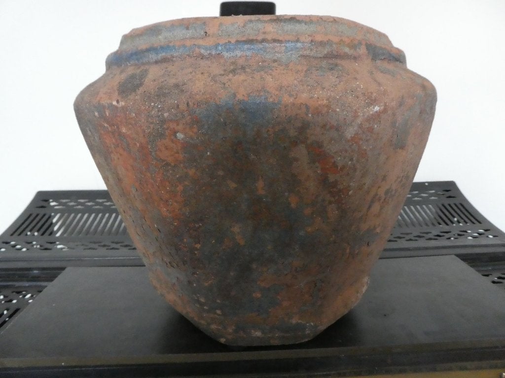 zeer oud terracotta bloempot hand gemaakt, Gebruikt, Minder dan 40 cm, Balkon, Overige vormen