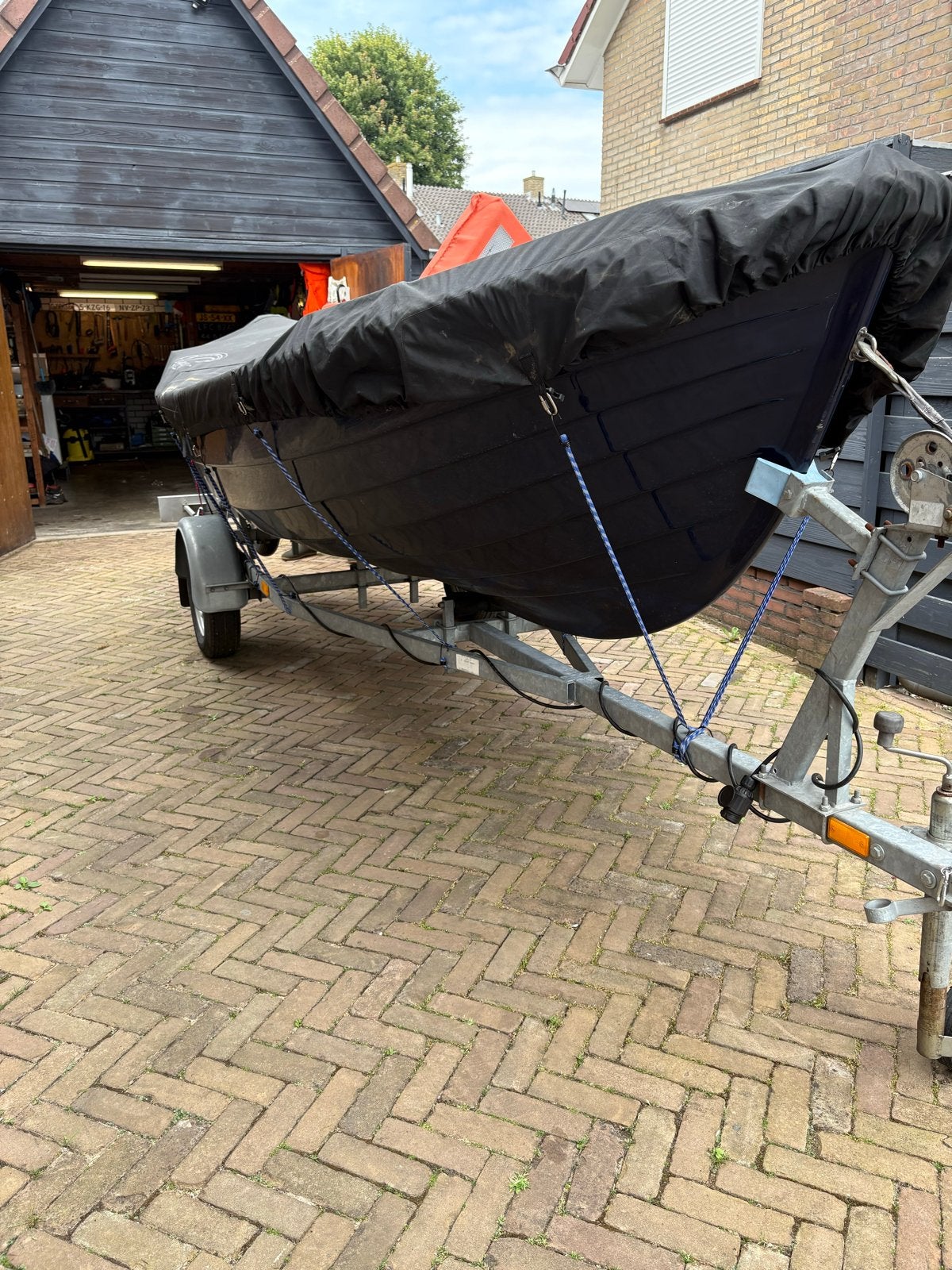 Complete Corsiva 430 vaarklaar met trailer en Selva 8pk, Watersport en Boten, Motorboten en Motorjachten, Gebruikt, Polyester