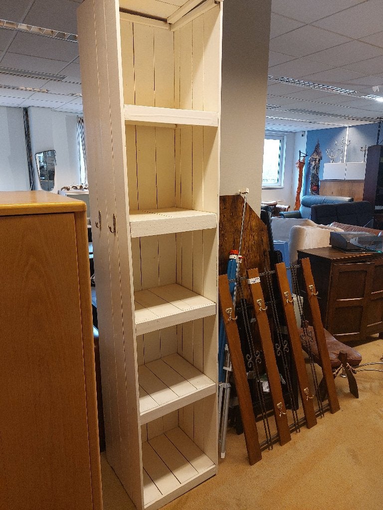 wit geschilderde steigerhouten kast (500930), Huis en Inrichting, Kasten | Boekenkasten, Ophalen, 25 tot 50 cm, 50 tot 100 cm