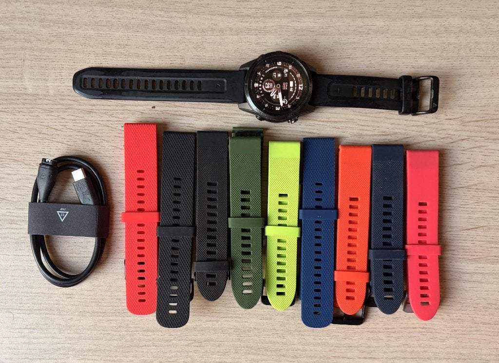Garmin epix Pro (Gen 2) 42 mm Sapphire, Sieraden, Tassen en Uiterlijk, Ophalen, Zwart, Garmin epix pro gen 2 amoled, Zo goed als nieuw