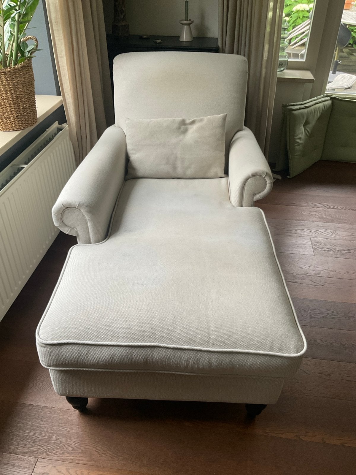 Comfortabele chaise longue - Crèmekleurig, Huis en Inrichting, Fauteuils, Ophalen, Gebruikt, Landelijk, 75 tot 100 cm