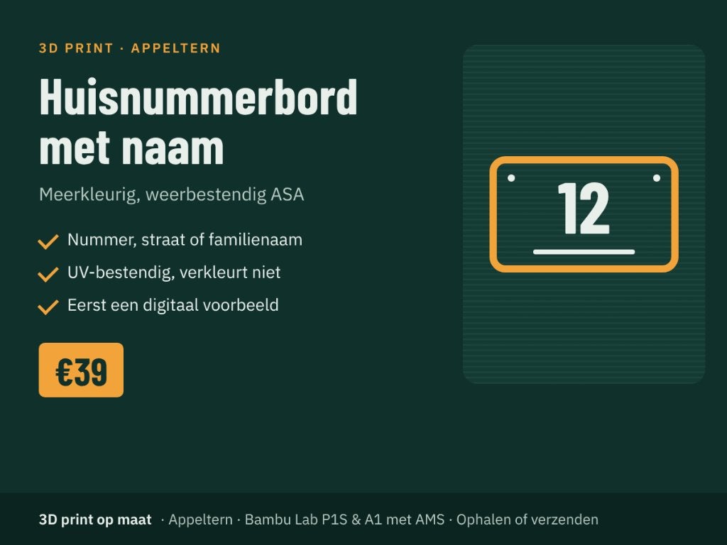 Huisnummerbord met naam – meerkleurig, weerbestendig, Ophalen of Verzenden, Nieuw