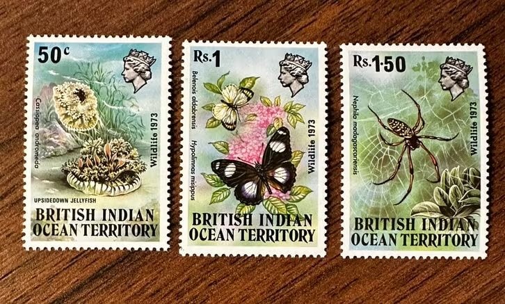 British Indian Ocean 1973 vlinders insecten ongebruikt, Ophalen of Verzenden