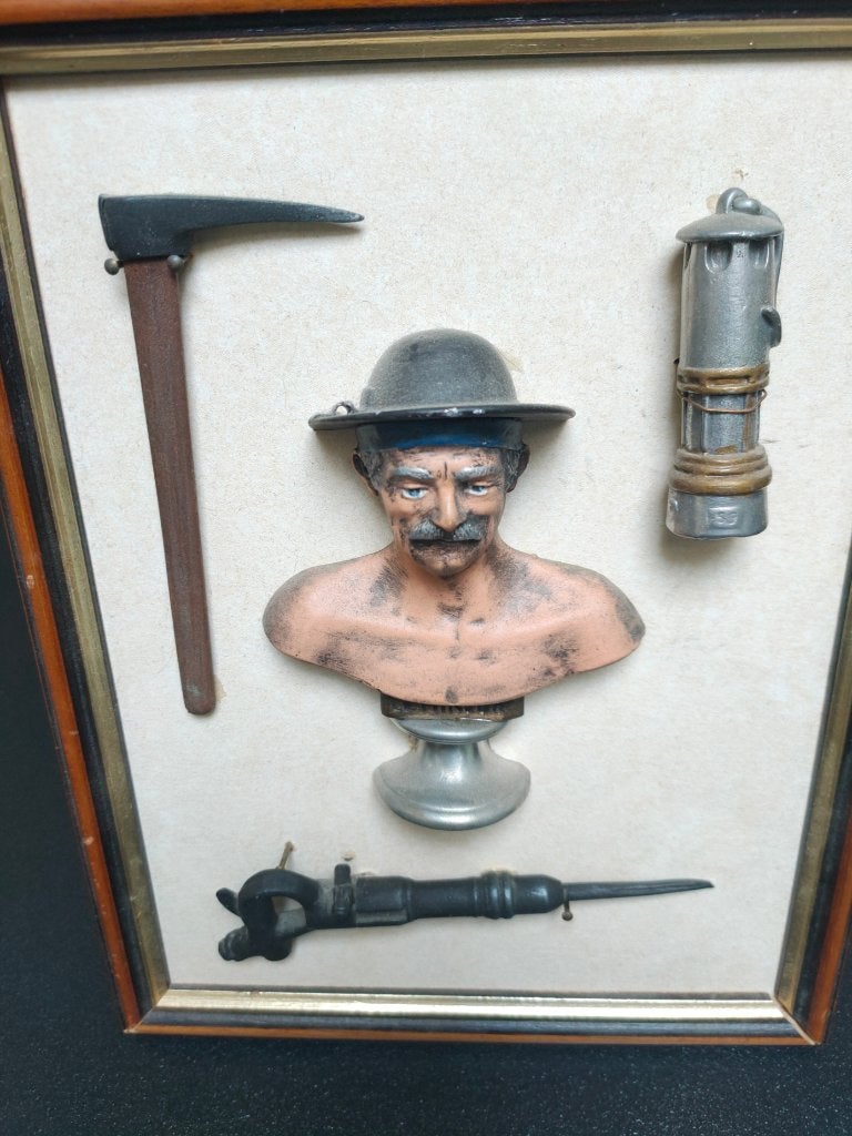 Vintage (wand)decoratie mijnwerker, Ophalen, Gebruikt, 20 cm, 26 cm