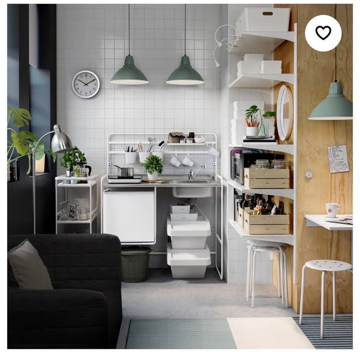 IKEA Sunnersta Complete Kitchenette (incl. koelkast), Ophalen, Wit, Enkelwandige keuken, Zo goed als nieuw