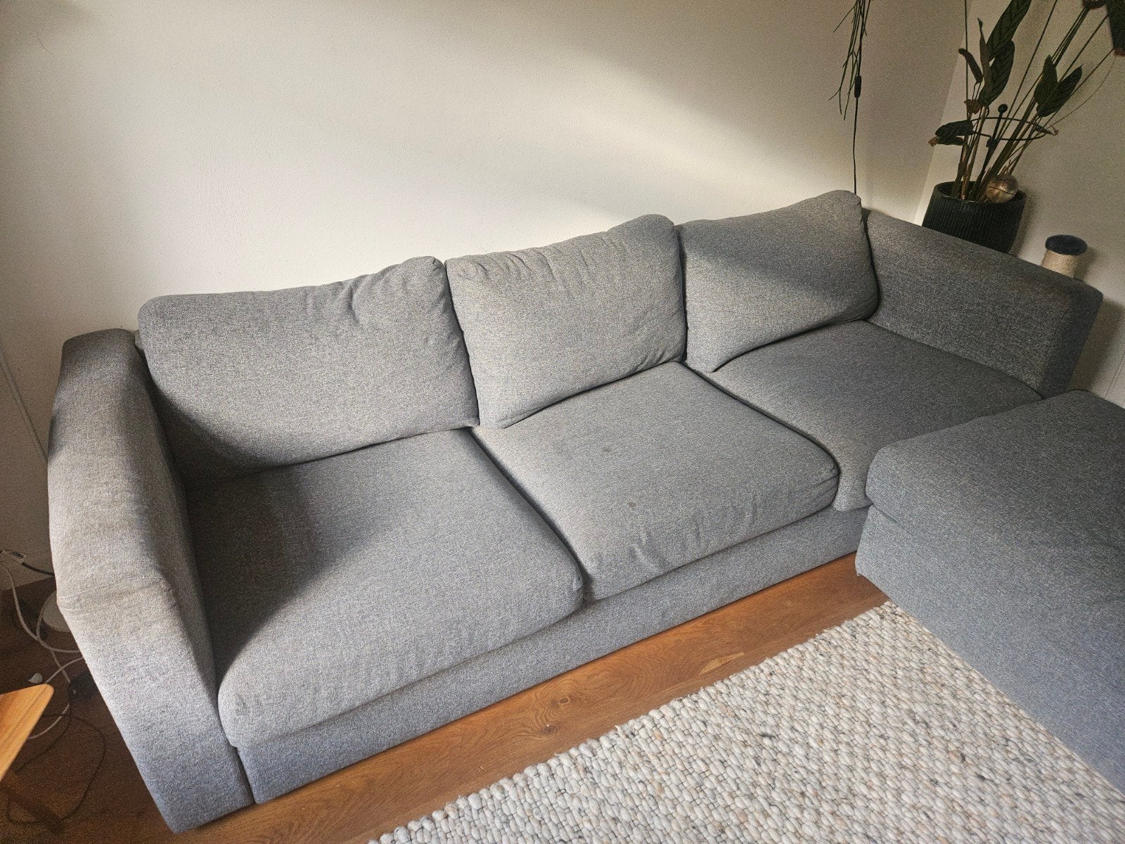 Ikea bank met poef - grijs, Ophalen, Gebruikt, Driepersoons, 75 tot 100 cm