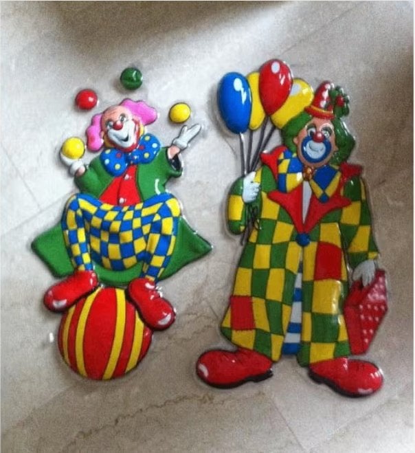 2 decoratie voor Carnaval plastic h 50 cm, Ophalen of Verzenden, Zo goed als nieuw, Feestartikel, Carnaval