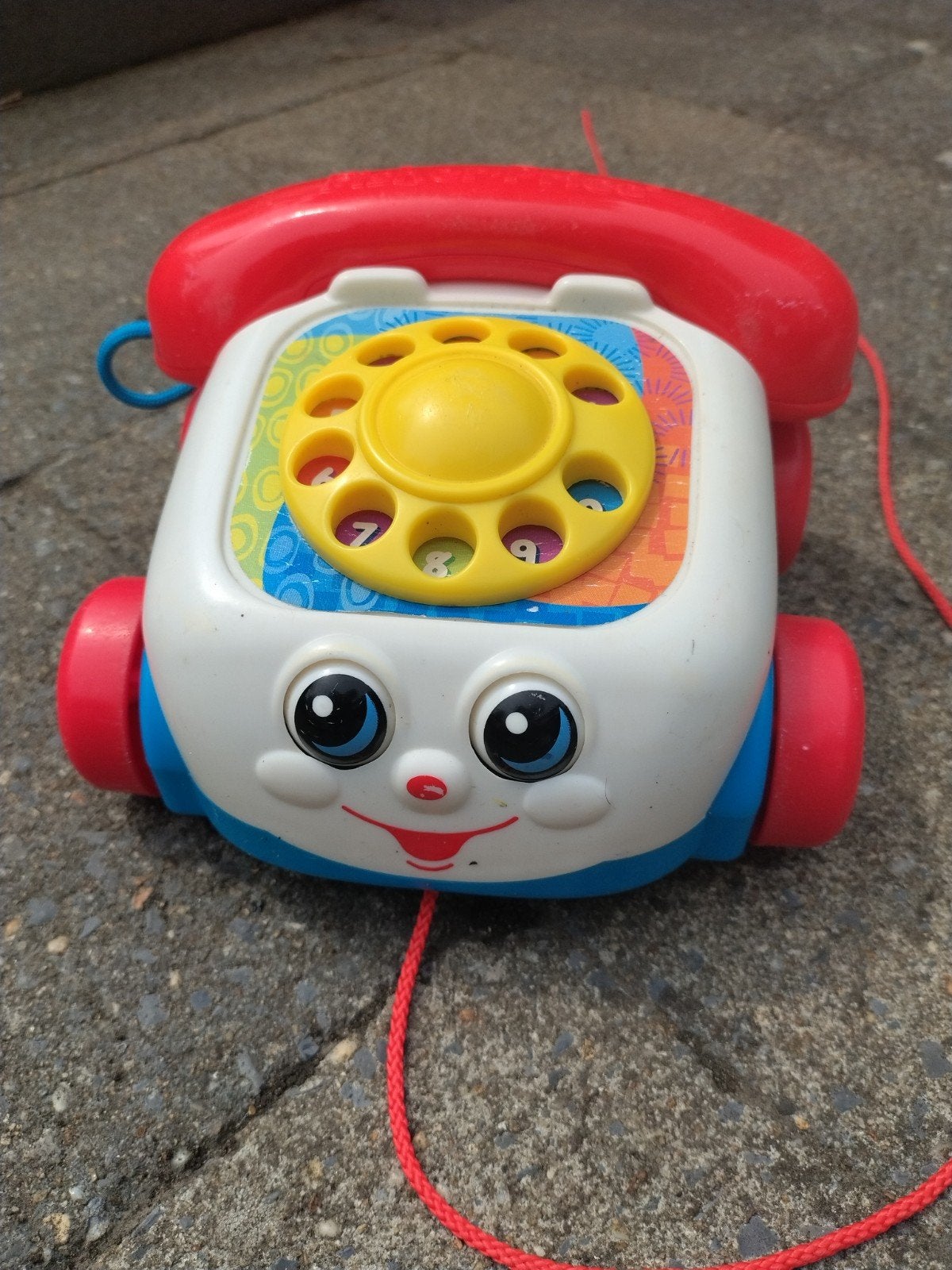 Fisher-Price Lachende Telefoon met wieltjes, Kinderen en Baby's, Ophalen of Verzenden, Gebruikt, Overige typen, Met wieltjes