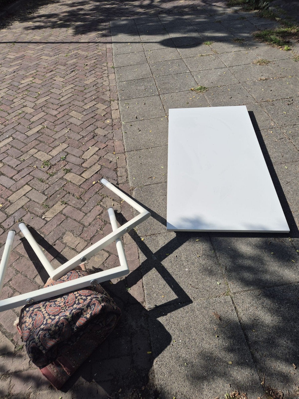 groot stevig bureau 160x80, Ophalen, 160 cm, Gebruikt, Spaanplaat of MDF