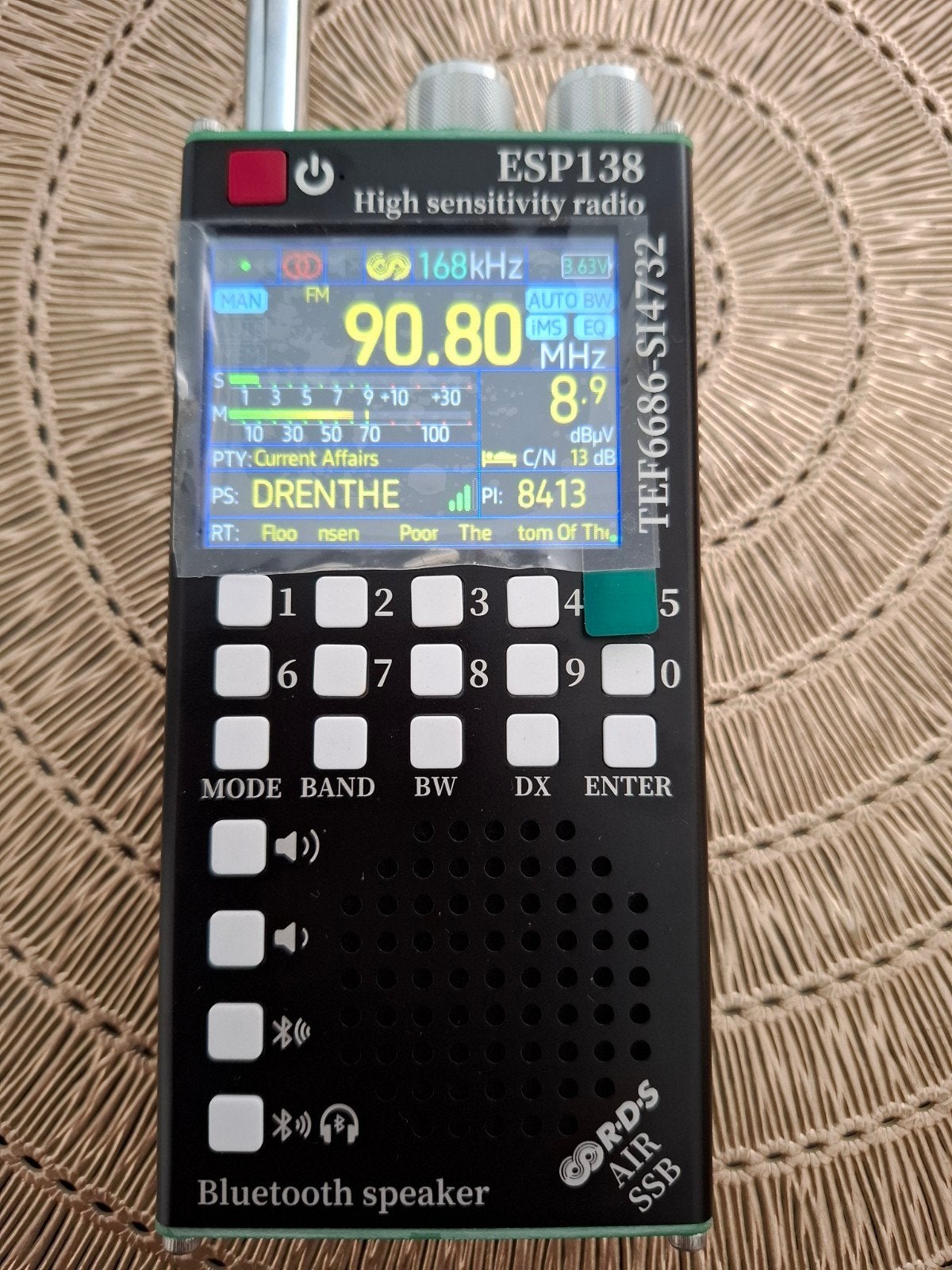ESP138 High Sensitivity Wereldontvanger & Bluetooth Speaker, Audio, Tv en Foto, Ophalen of Verzenden, Nieuw