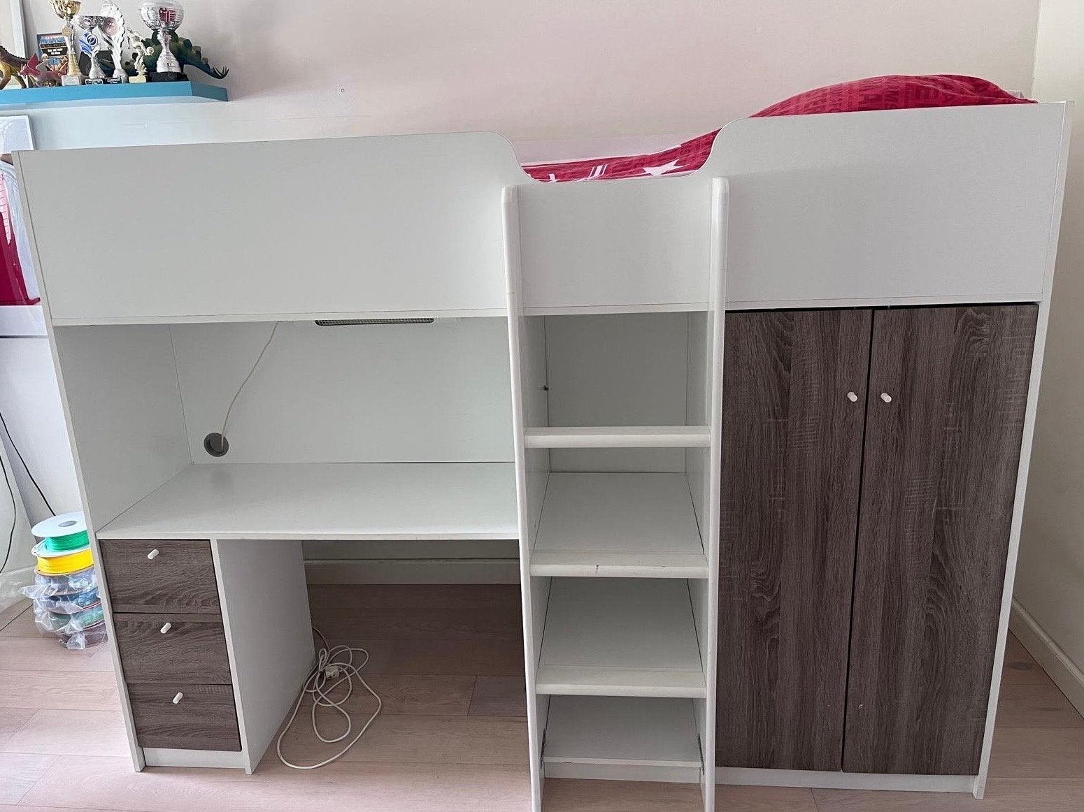 Hoogslaper Leon (nu Tristan) van LeenBakker met bureau, Ophalen, Gebruikt, Eenpersoons, 200 cm