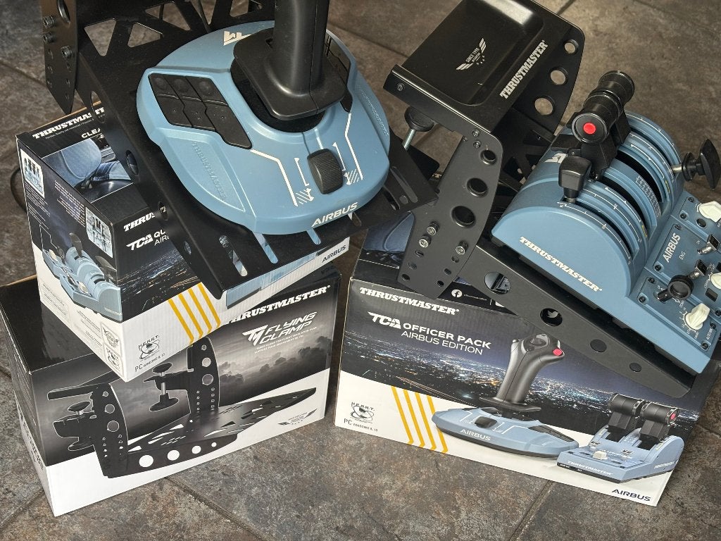 TCA Officer Pack Airbus+Quadrant Add-on+2 x TM Flying Clamp, Computers en Software, Joysticks, Zo goed als nieuw, Ophalen