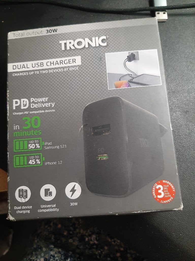 Tronic 30W PD Dual USB lader, Ophalen of Verzenden, Nieuw, Tronic, Snellader