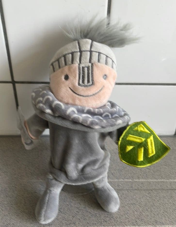 Superleuke handpop ridder zacht pluche, Ophalen of Verzenden, Zo goed als nieuw, Overige typen