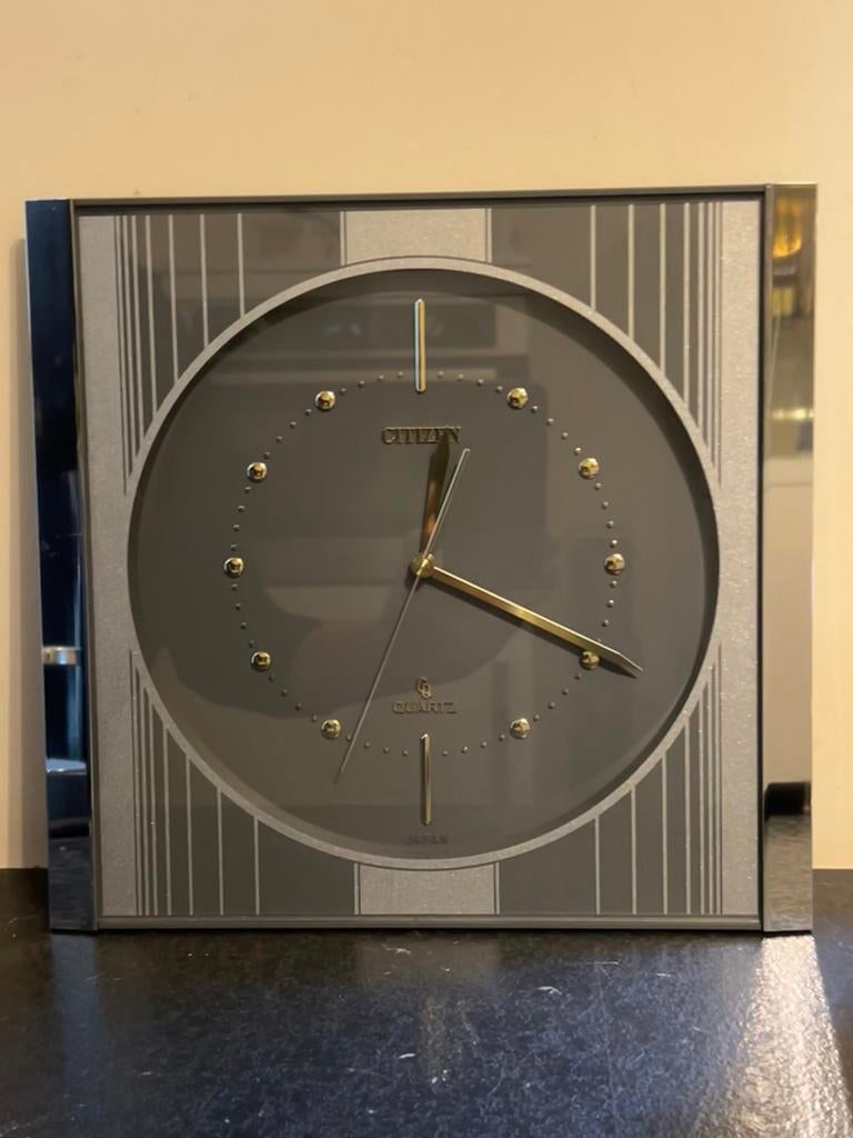 Vintage Citizen Quartz Wandklok Hollywood Regency Jaren 80, Antiek en Kunst, Antiek | Klokken, Ophalen of Verzenden