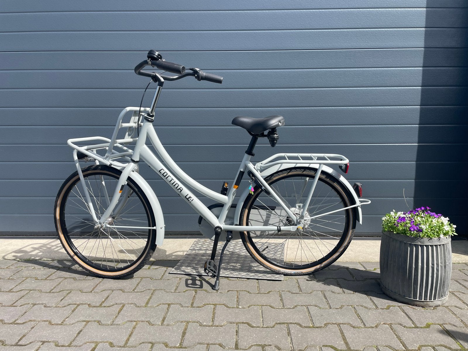 Meisjesfiets Cortina U4 Transportfiets 24 inch Mat Grijs, Versnellingen, Zo goed als nieuw, Minder dan 47 cm, Trommelrem