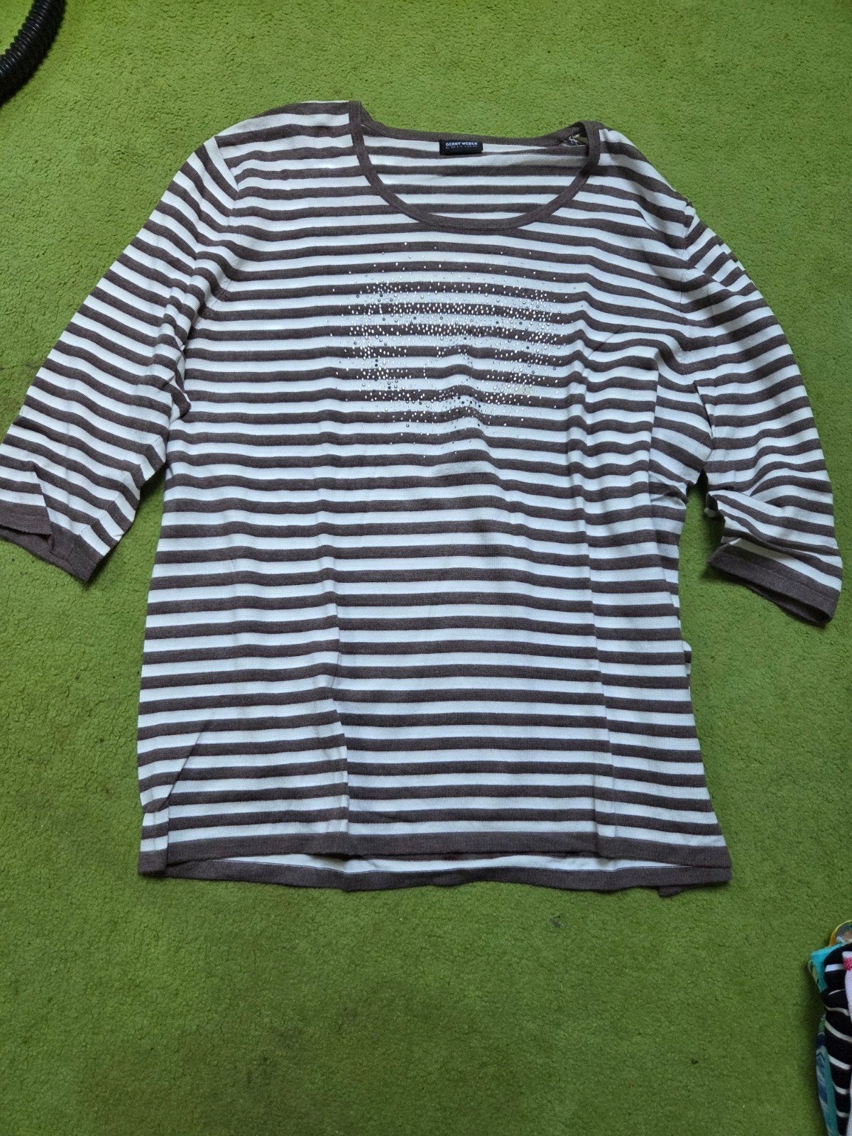 Gerry Weber Edition gestreepte top met 3/4 mouwen, Kleding | Dames, Bruin, Maat 42/44 (L), Ophalen of Verzenden, Zo goed als nieuw