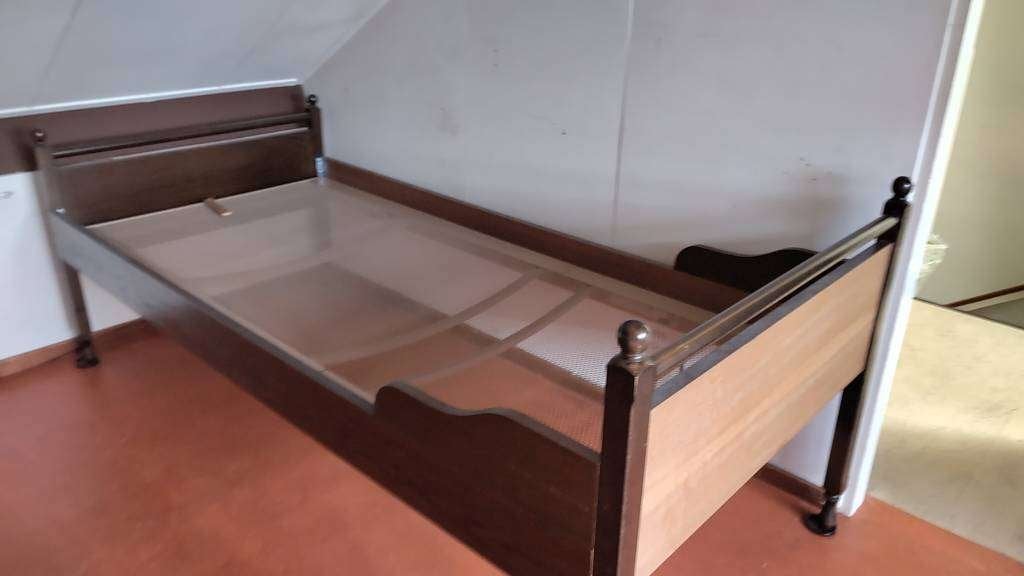 Auping bed verstelbaar (2x), Ophalen, 90 cm, Eenpersoons, Zwart