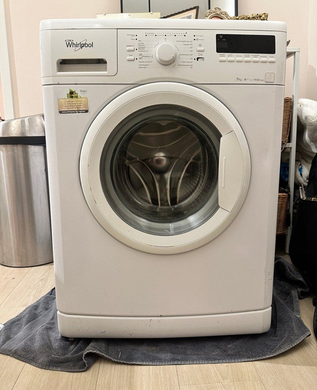 Whirlpool Wasmachine 7kg 1400 toeren A++, Ophalen, Gebruikt, 85 tot 90 cm, 1200 tot 1600 toeren