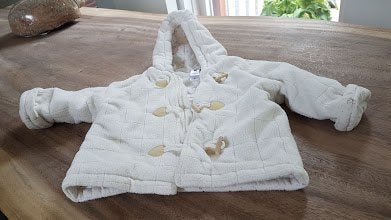 winterjas wit met losse wanten maat 80, Ophalen, Gebruikt, Meisje, Jasje