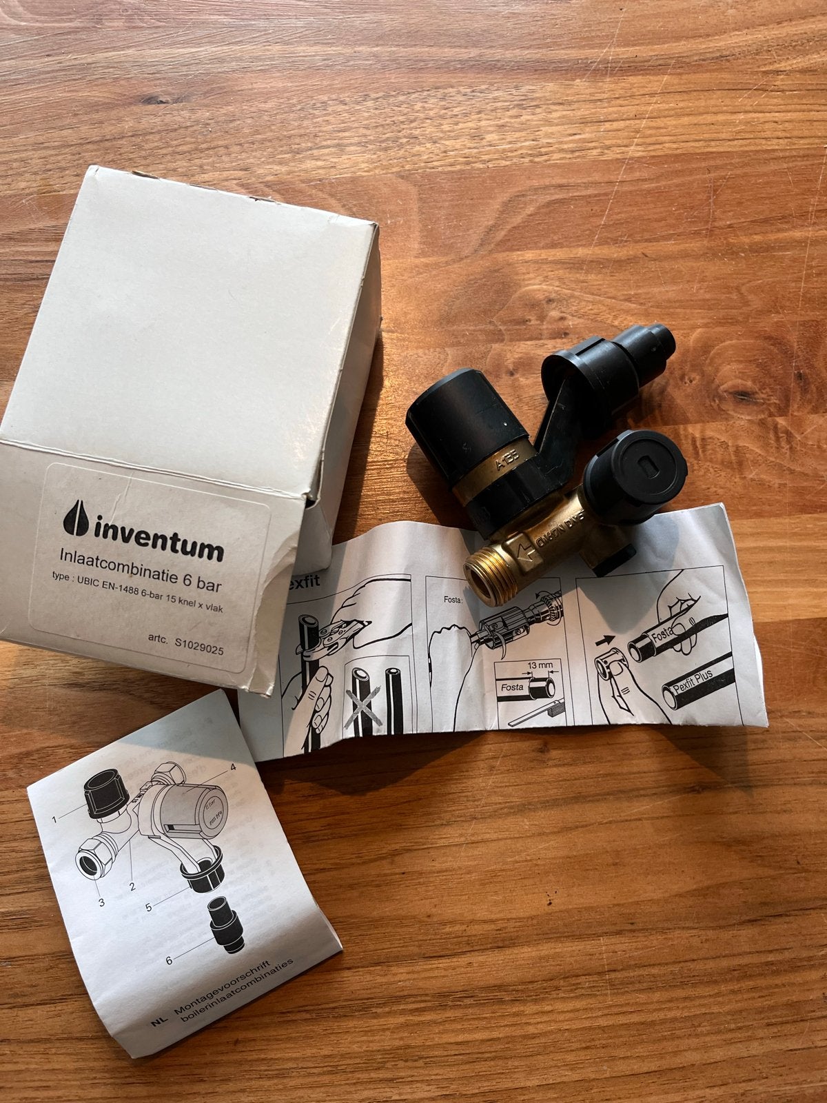 Inventum Inlaatcombinatie 6 bar - Nieuw in doos, Ophalen, Nieuw, Koper, Overige typen