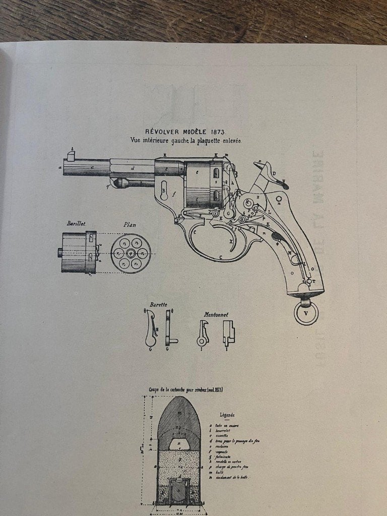 1890 antiek Militair Boek - Revolver & Mitrailleuse Auroux, Ophalen of Verzenden, Overige soorten, Overige gebieden, Boek of Tijdschrift