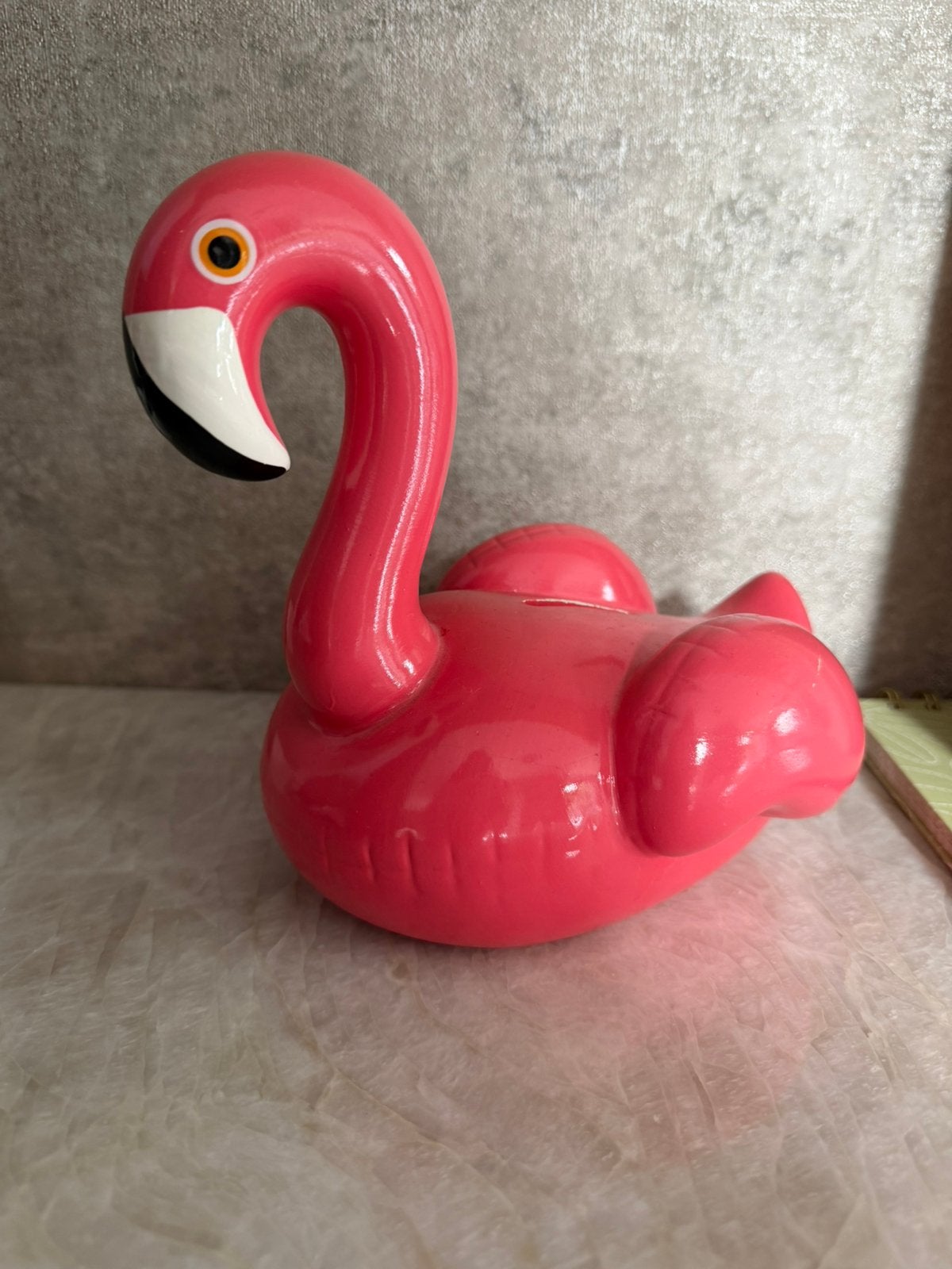 Spaarpot flamingo, Ophalen of Verzenden, Zo goed als nieuw, Steen, Aardewerk of Keramiek, Dier