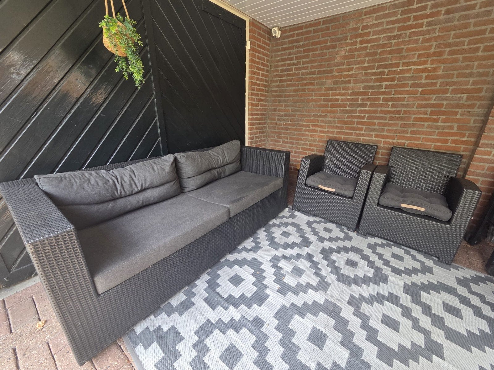 Loungeset met 2-zitsbank en 2 stoelen, Tuin en Terras, Tuinsets en Loungesets, Ophalen, 4 zitplaatsen, Gebruikt, Loungeset
