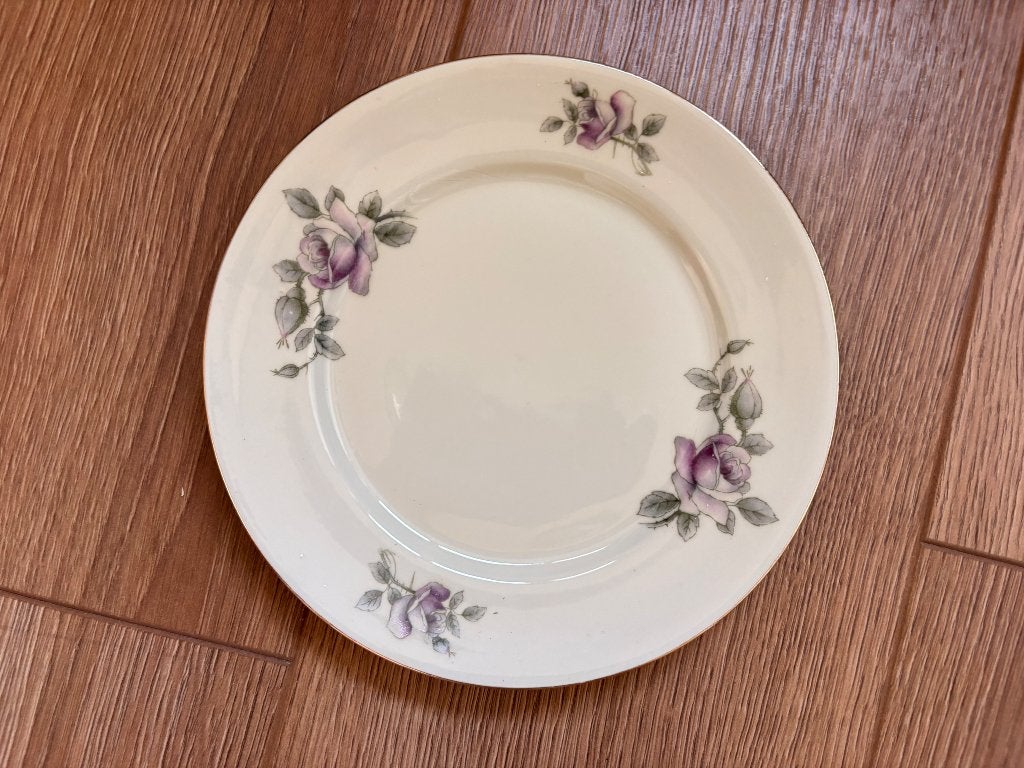 Vintage Bavaria Gebaksbordjes met Roze Rozen & Gouden Rand, Antiek en Kunst, Ophalen of Verzenden