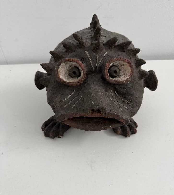 Unieke Keramische Vis Sculptuur - Handgemaakt, Ophalen, Minder dan 20 cm, Handgemaakt, Steen of Keramiek