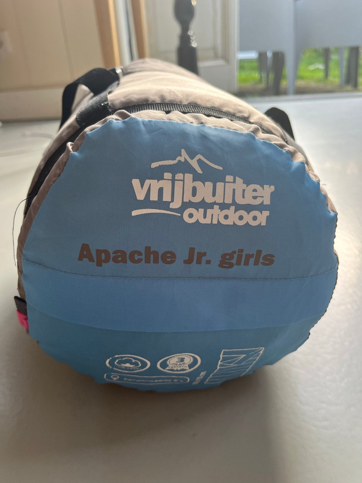 Kinderslaapzak Vrijbuiter Apache Jr. girls, Caravans en Kamperen, Slaapzakken, Ophalen of Verzenden, Gebruikt