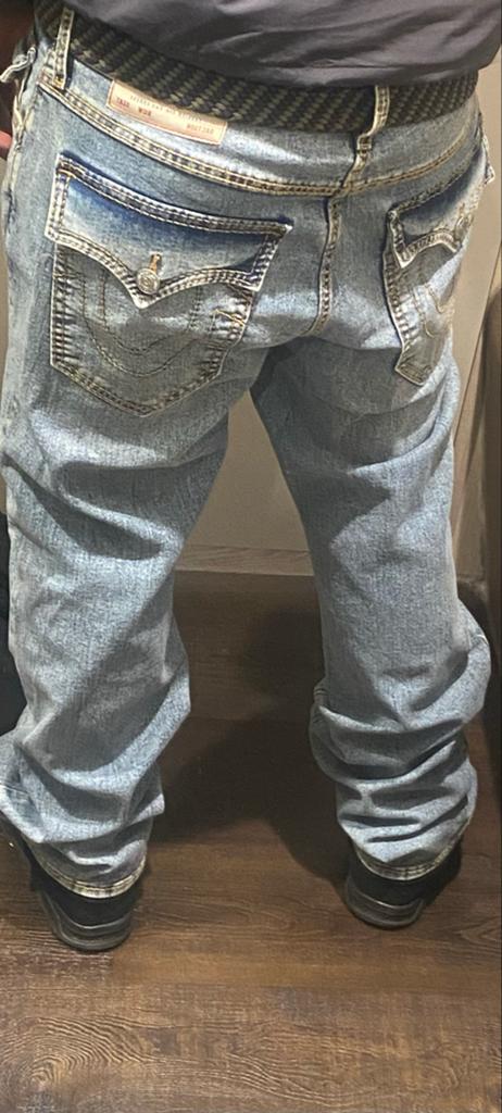 True Religion Ricky Relaxed Straight Jeans W34 L32, Ophalen of Verzenden, Nieuw, Blauw, W33 - W34 (confectie 48/50)